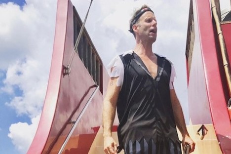 a person standing on a boat