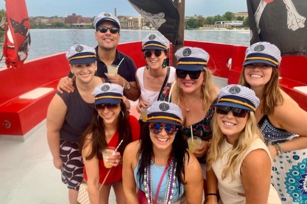 a group of people posing for the camera