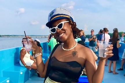 a person swimming in the water