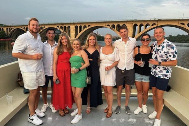 a group of people posing for a photo