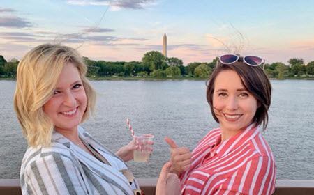 Beautiful Ladies Seeing Historic Sites Of Washington