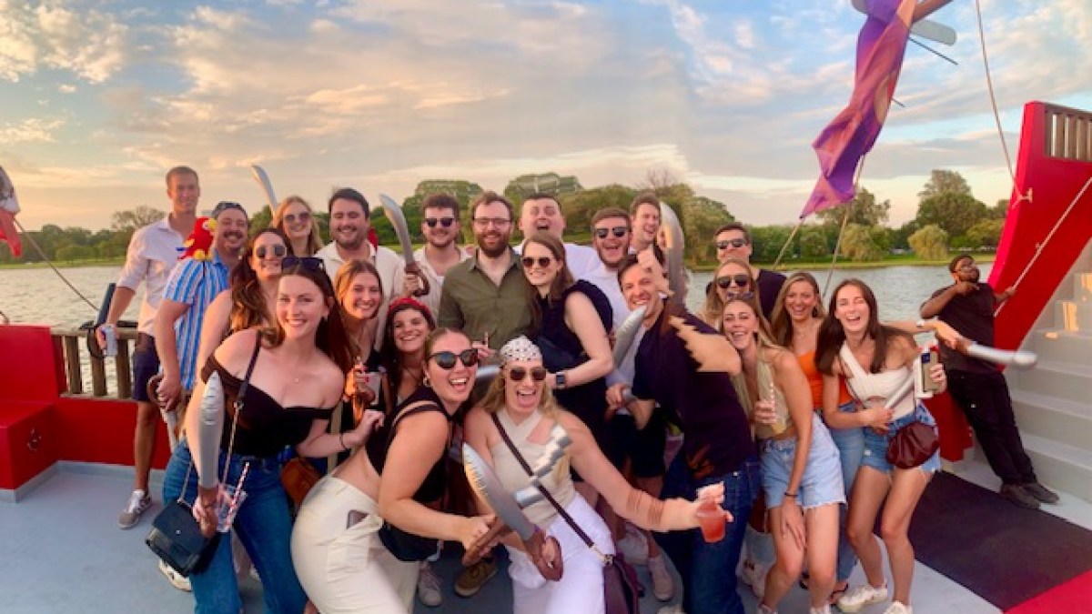 a group of people posing for the camera