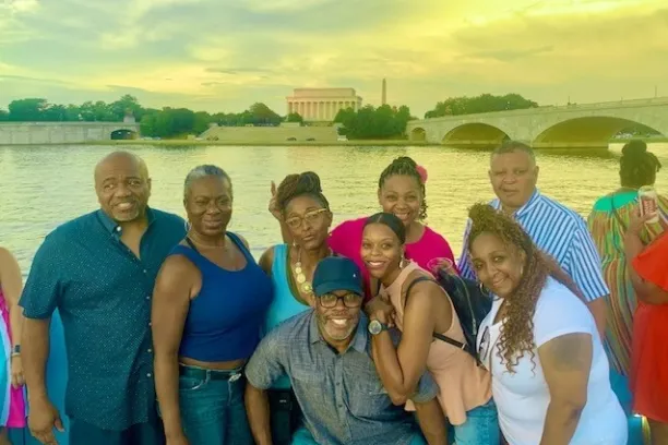 a group of people on a boat