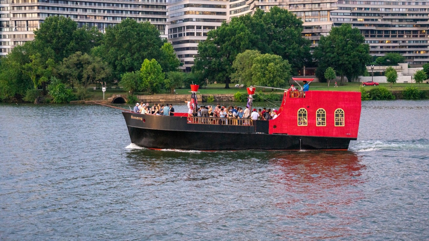 a small boat in a large body of water