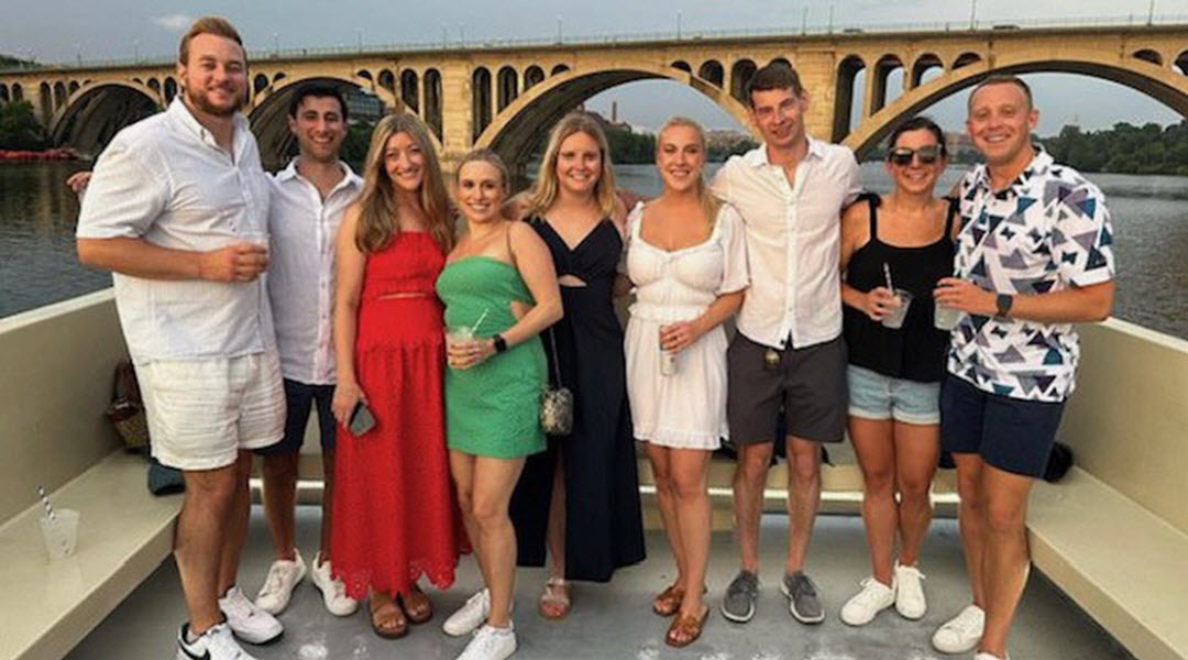 People Enjoying Open Air Rooftop Cruise